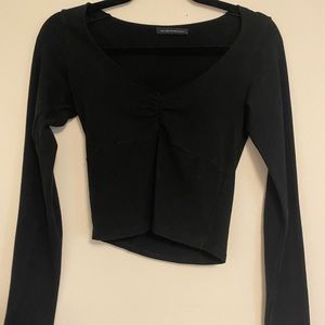black brandy scrunched long sleeve